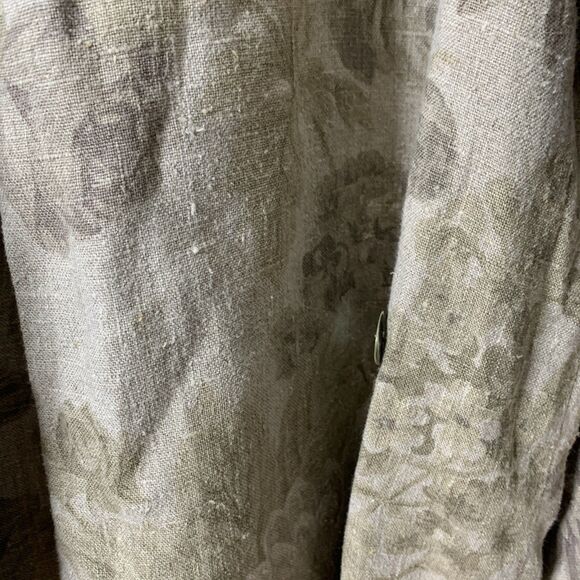 Vtg Smith & Hawken Linen Jacket Women's L Button Up Pockets Floral USA Tan Khaki - Picture 12 of 16